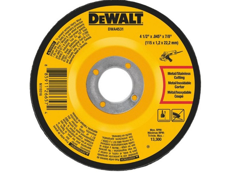 DeWalt 4-1/2 in. D X 7/8 in. S Aluminum Oxide Cut-Off Wheel 1 pc