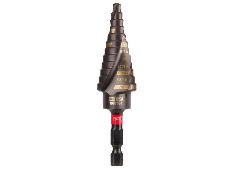 Milwaukee SHOCKWAVE 3/16 to 7/8 in. S High Speed Steel #4 Impact Step Drill Bit 1 pc