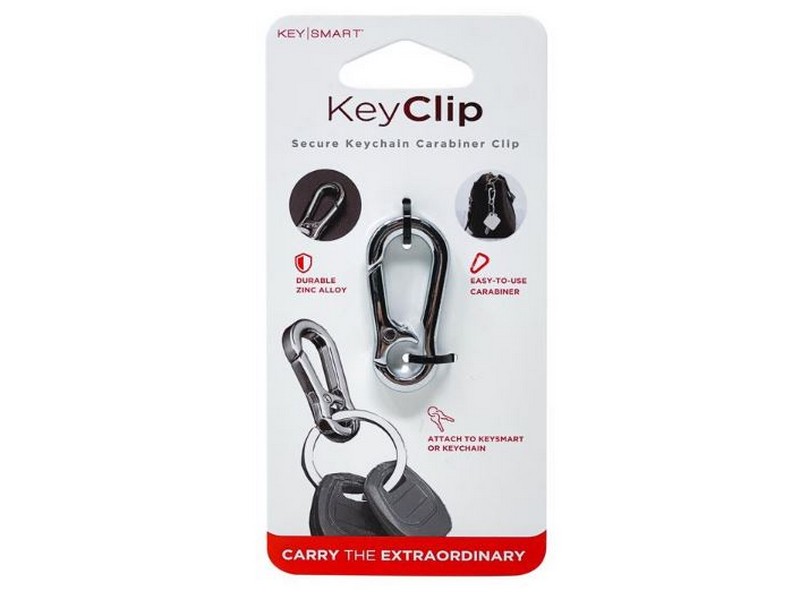 KeySmart KeyClip Stainless Steel Silver Carabiner Key Chain