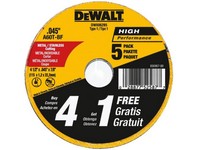 DeWalt 4-1/2 in. D X 7/8 in. S Fiberglass Cut-Off Wheel 5 pc