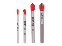 Milwaukee 5.25 in. L Carbide Tipped Glass and Tile Bit Set 3-Flat Shank 4