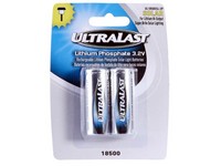 Ultralast Lithium Phosphate 18500 3.2 V 800 Ah Solar Rechargeable Battery 2 pk
