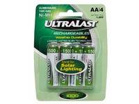 Ultralast NiMH AA 1.2 V 1500 Ah Solar Rechargeable Battery ULNMH4AASL 4 pk