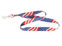 Hillman American Flag Polyester Multicolored Decorative Key Chain Lanyard