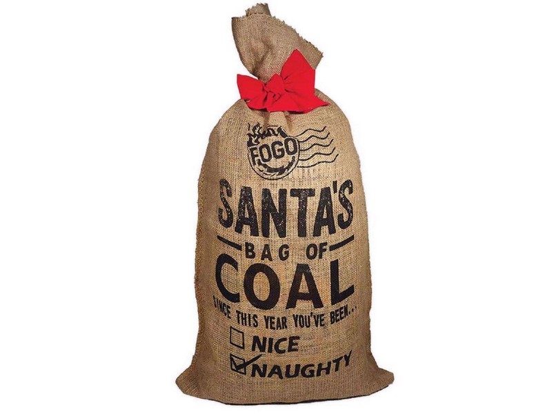 FOGO Brown Santa's Bag of Coal Gift Bag