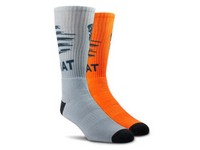 Ariat Mens Graphic Sock 2pk Grey