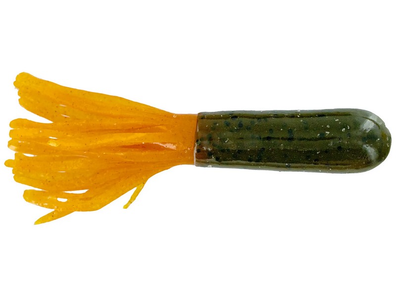 Big Bite Baits 3.5" Tube 8pk Green Pumpkin Orange Tail
