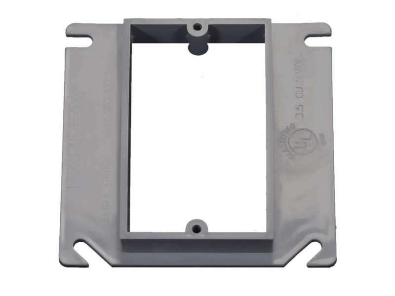 Cantex EZ Box New and Old Work Square PVC 1 gang Box Extension Gray