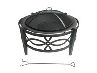 Living Accents 35 in. W Steel Round Wood Fire Pit