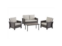 Living Accents Claude Brown Wicker Frame Chair Set