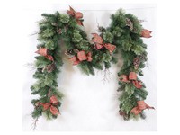 Celebrations 12 in. D X 9 ft. L LED Prelit Twig Pine Bow Color Changing