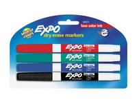 EXPO Low Odor Assorted Color Dry Erase Marker 4 pk
