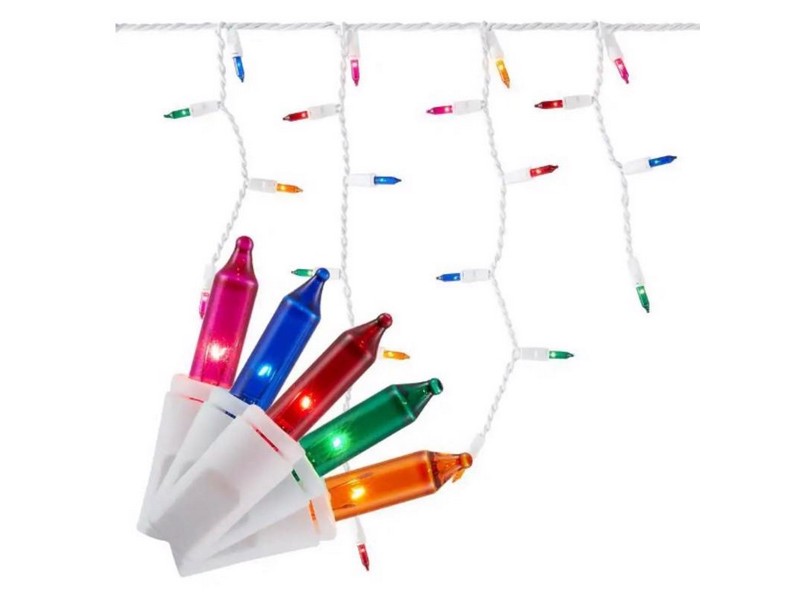 Celebrations Classic LED T5 Multicolored 300 ct Icicle Christmas Lights 19.6