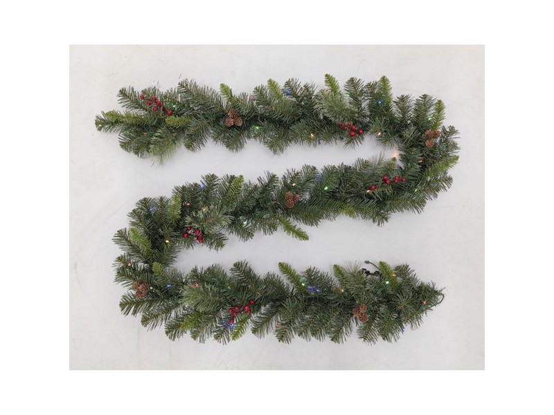 Celebrations 12 in. D X 9 ft. L LED Prelit Mixed Pine Color Changing Battery