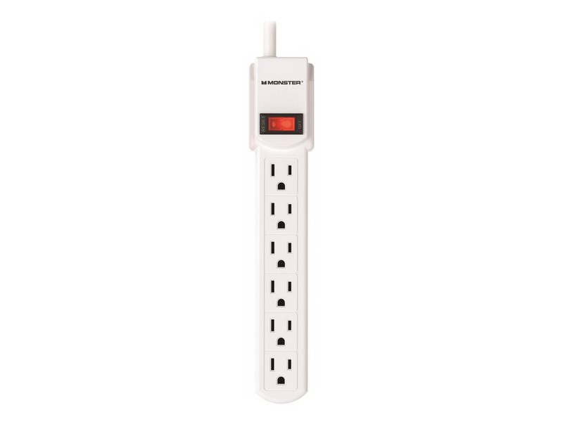 Monster Just Power It Up 3 ft. L 6 outlets Power Strip White