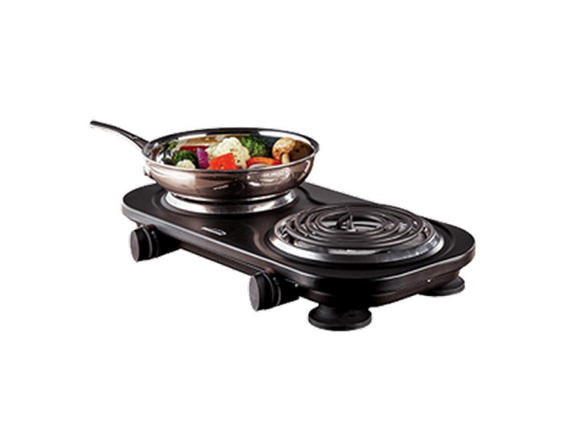 Brentwood 1500W Electric Double Burner Black