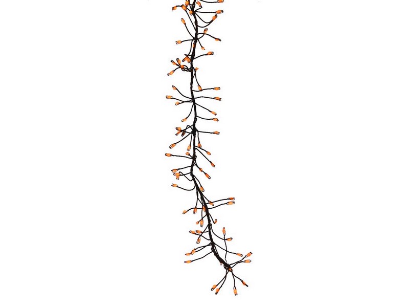 Celebrations Orange 250 ct LED Connectable Big Seed Cluster Halloween Lights