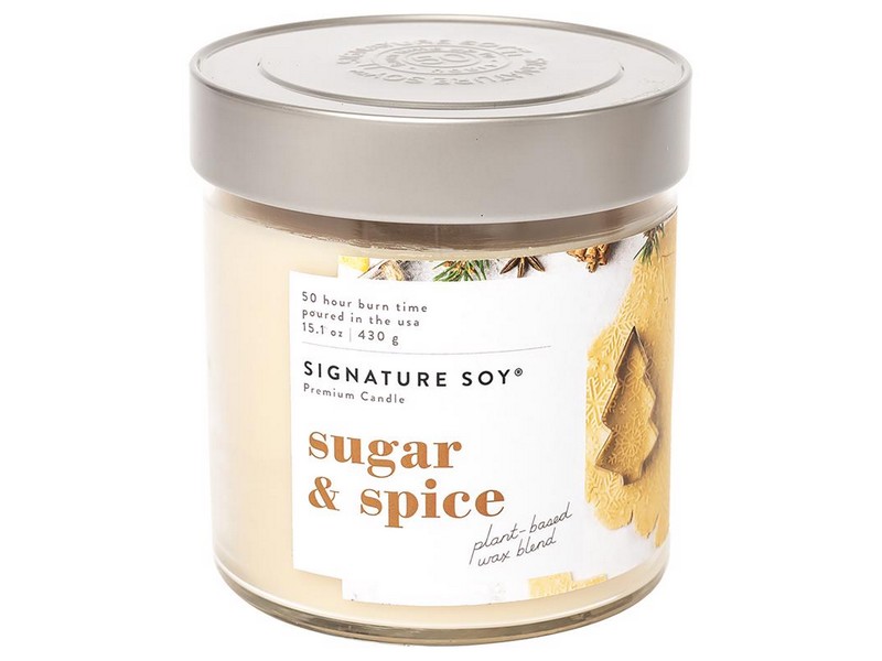 Signature Soy Cream Sugar and Spice Scent Candle 15.1 oz