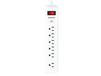 Monster Just Power It Up 4 ft. L 6 outlets Power Strip w/Surge Protection White