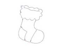 Celebrations LED Red/White Stocking Silhouette 15 in. Hanging Decor