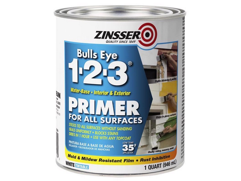 Zinsser Bulls-Eye 1-2-3 White Water-Based Styrenated Acrylic Primer and Sealer 1 qt