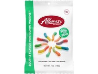 Albanese Mini Neon Worms 5 Sour Fruit Flavors Gummi Candy 7 oz