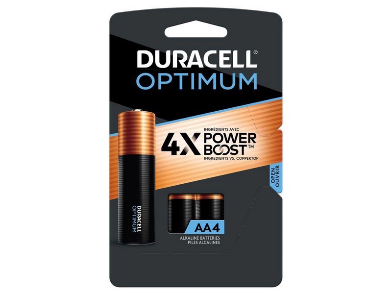 Duracell Optimum AA Alkaline Batteries 4 pk Carded