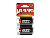 Eveready Super Heavy Duty D Zinc Carbon Batteries 2 pk Carded