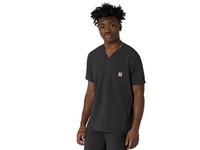 Carhartt Men's Scrub Top Cross Flex Pocket V Neck Black