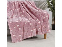 Glow in the Dark Pink Rainbow Throw 50"x60"