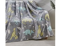 Glow in the Dark Grey Dino Throw Blanket 50"x60"