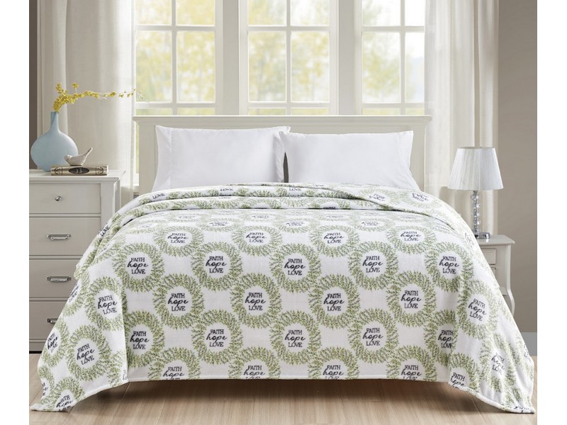 Faith Hope & Love Oversided Printed Queen Blanket 90"x90"