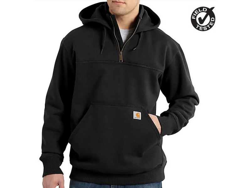 Rain Defender Loose Fit HeavyWeight 1/4 Zip Hoodie Black
