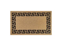 First Concept 18 in. W X 30 in. L Black/Brown Greek Key Border Coir Door