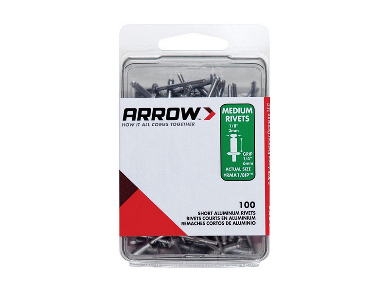 Arrow 1/8 in. D X 1/4 in. Aluminum Rivets Silver 100 pk