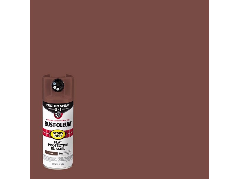 Rust-Oleum Stops Rust Custom Spray 5-in-1 Flat Brown Spray Paint 12 oz