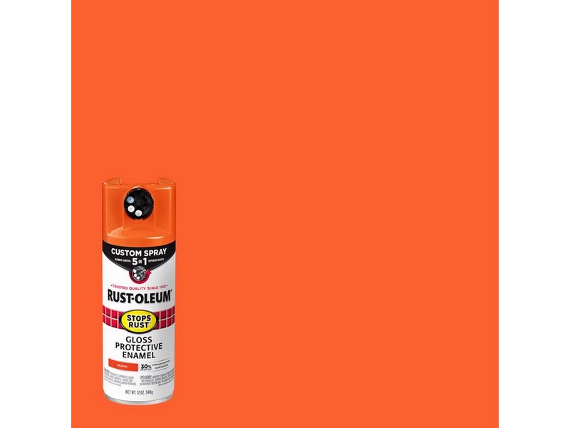 Rust-Oleum Stops Rust Custom Spray 5-in-1 Gloss Orange Spray Paint 12 oz