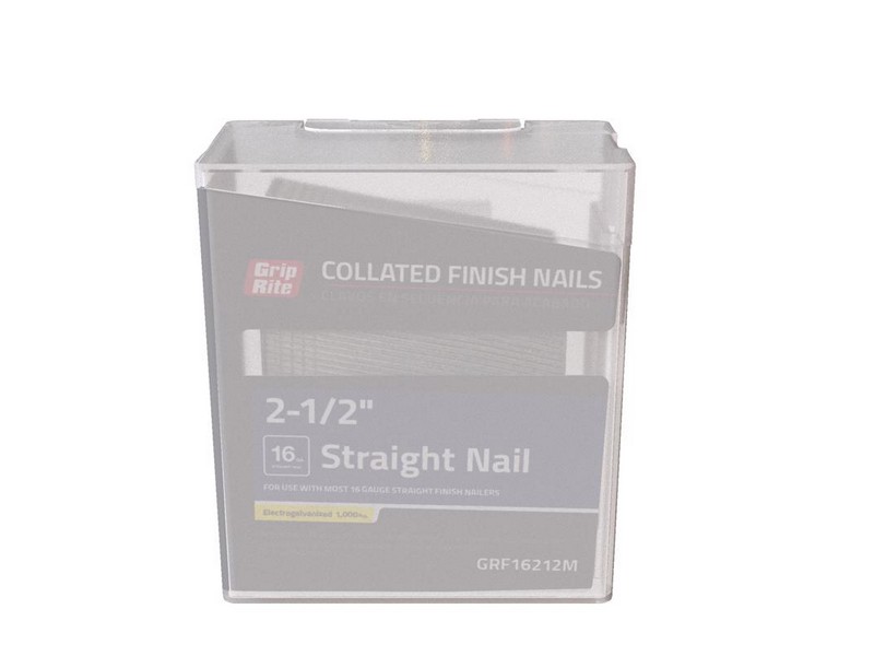 Grip-Rite 2-1/2 in. 16 Ga. Straight Strip Finish Nails Smooth Shank 1000 pk