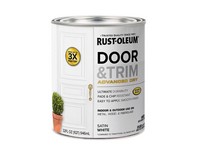 Rust-Oleum Stops Rust Satin White Door Paint Exterior and Interior 1 qt