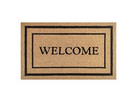 First Concept 18 in. W X 30 in. L Black/Brown Welcome Coir Door Mat