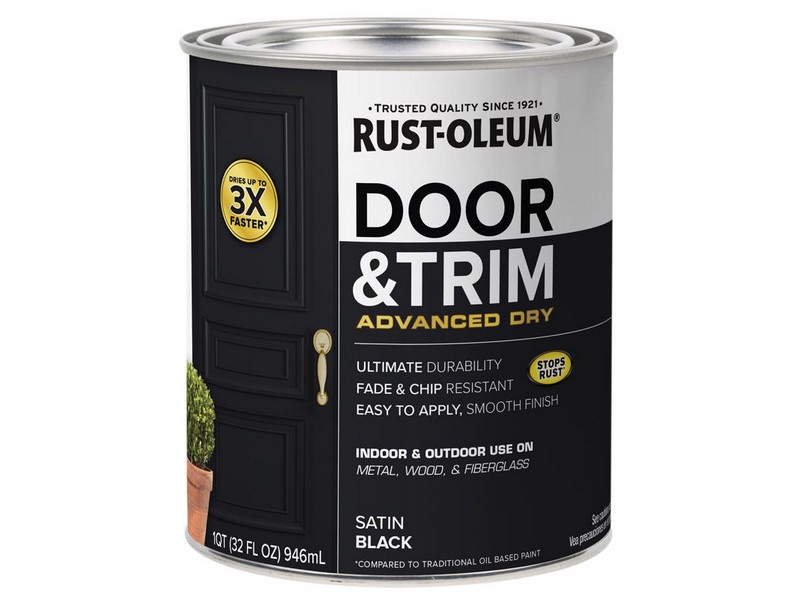 Rust-Oleum Stops Rust Satin Black Tint Base Door Paint Exterior and Interior