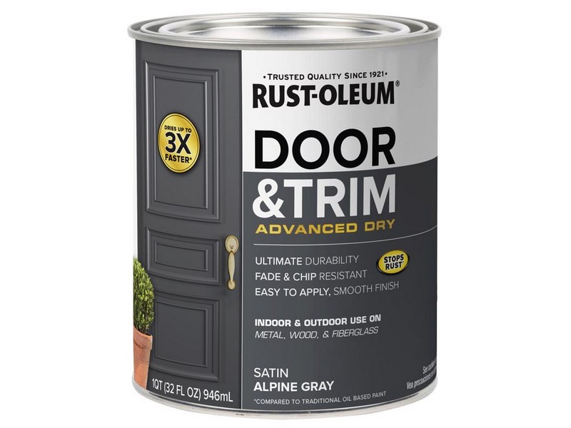 Rust-Oleum Stops Rust Satin Alpine Gray Water Base Door Paint Exterior and