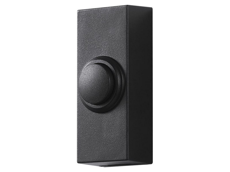 Globe Heath Zenith Satin Nickel Black Plastic Wireless Pushbutton Doorbell