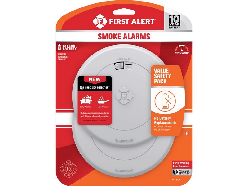 First Alert 2 Pack 10 year Battery-Powered Photoelectric Smoke Detector