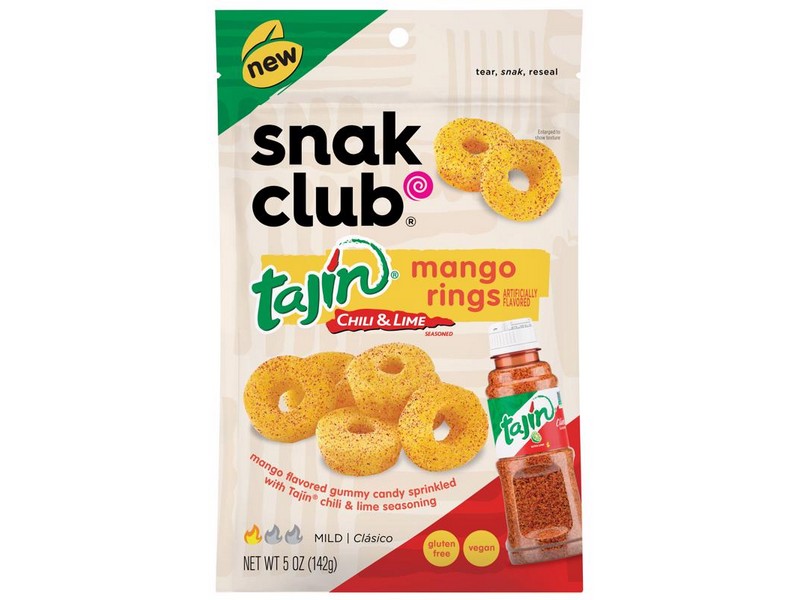 Snak Club Tajin Mango Rings Gummi Candy 5 oz Bagged
