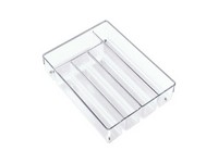 iDesign Linus Clear Plastic Cutlery Tray