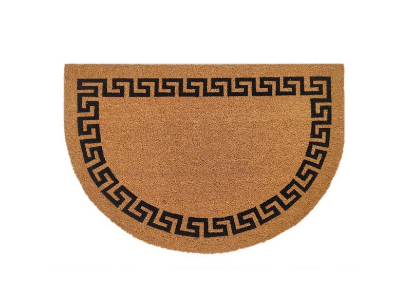 First Concept 24 in. W X 36 in. L Black/Brown Greek Key Coir Door Mat