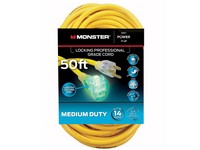 Monster Just Power It Up Outdoor 50 ft. L Yellow Extension Cord 14/3 SJTW