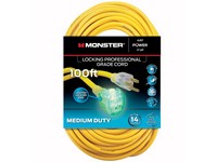 Monster Just Power It Up Outdoor 100 ft. L Yellow Extension Cord 14/3 SJTW