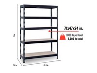 Ar Shelving Heavy Duty 71 in. H X 47.4 in. W X 24 in. D Metal Shelving Unit